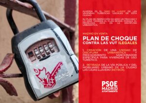 Lee más sobre el artículo El PSOE exige un Plan de Choque para acabar con las Viviendas de Uso Turístico (VUT) que operan en Madrid