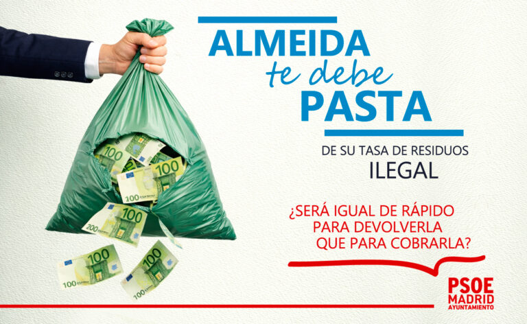 Lee más sobre el artículo Chapuza de Almeida con su tasa de basura: devolución para todos ya