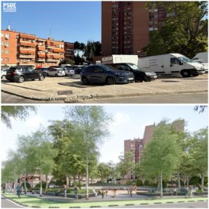 antes y después camino Valmojado Puente de Vallecas
